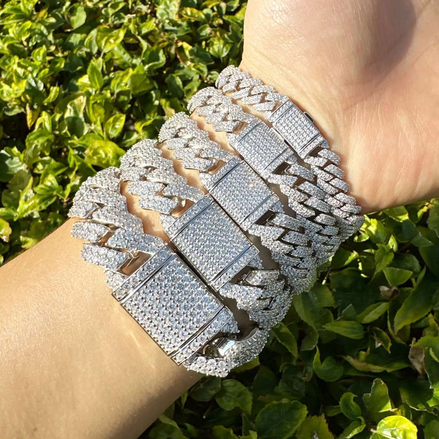 Custom 18K Gold Plated Cuban Link Chain Fashion Cubic Zircon Jewelry Bracelets With Christian Symbol for Wedding Party Gifts