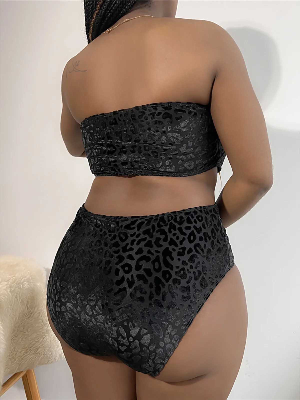 0XL - 4XL New Leopard Bikini Plus Size Large Size Swimwear Women Swimsuit Female Two-pieces Bikini set Bather Bathing Suit K3977 XJ250624