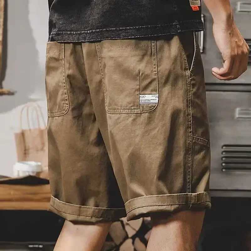 Male Short Pants Big Size Oversize With Pockets Solid Mens Cargo Shorts Popular Vintage Comfortable Casual Wide Summer W250705