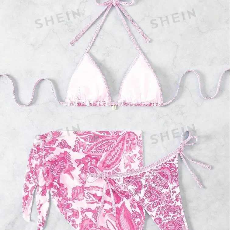 Sexy Bikini Swimwear Print Triangle Cup Separate Design Cross-Border New Model Sportswear And Accessories from Mainland China XJ250624