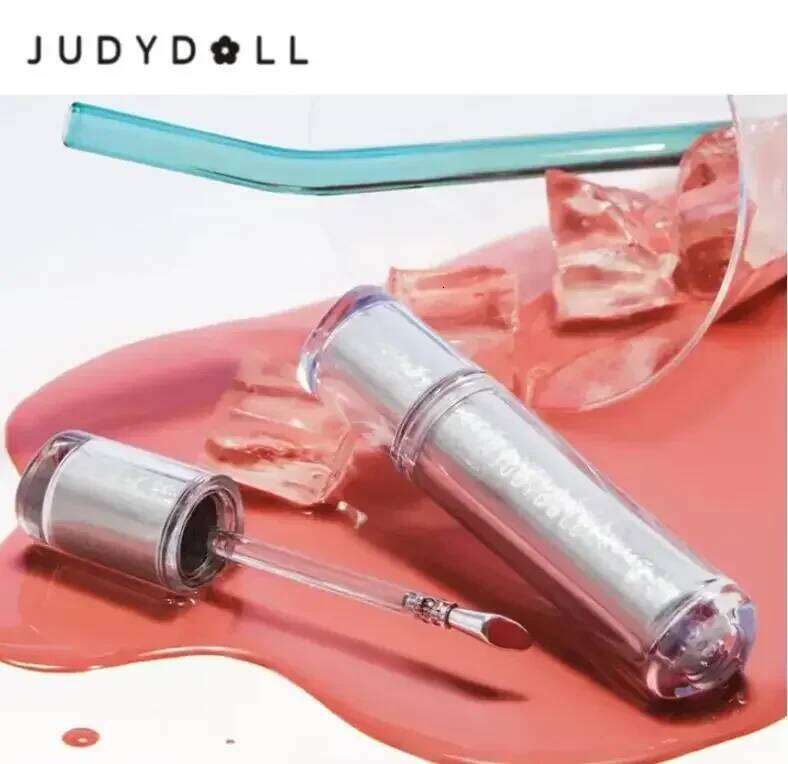 Judydoll Ice Iron Glaze Lipsticks Non-Stick Cups Mirror Shine Watery Lip Lotion Metal Brush Makeup Cosmetics X250705