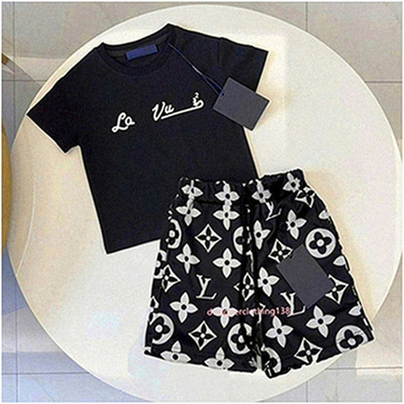 Kids Designer Suit Boys Casual Baby Tracksuit Kids Girls Toddler T-shirt & Shorts Baby Pullover Kids Pants Multi-color T-shirt F7