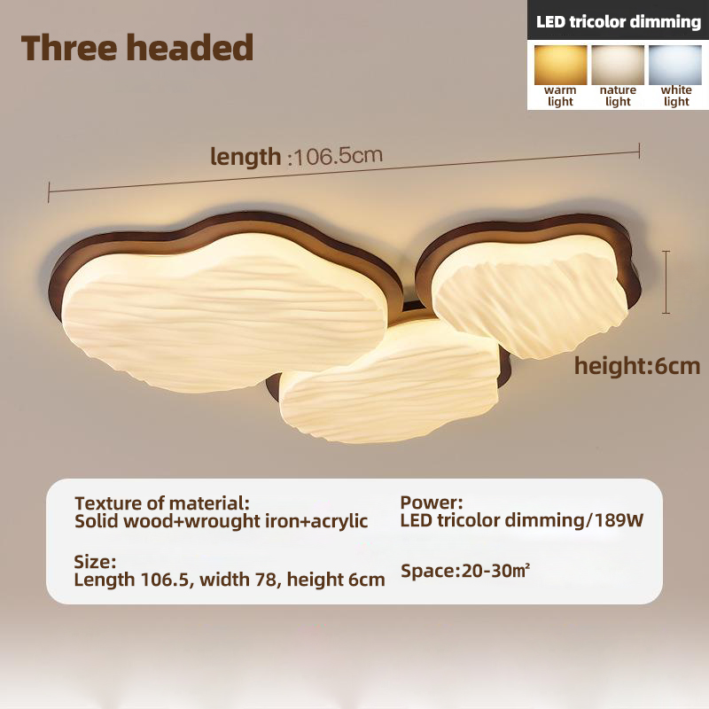 Full Spectrum LED Walnut Pendant Lamp - Classic Solid Wood Interior Lighting for Bedrooms Fixtures Antique Design for Reading Room Illumination