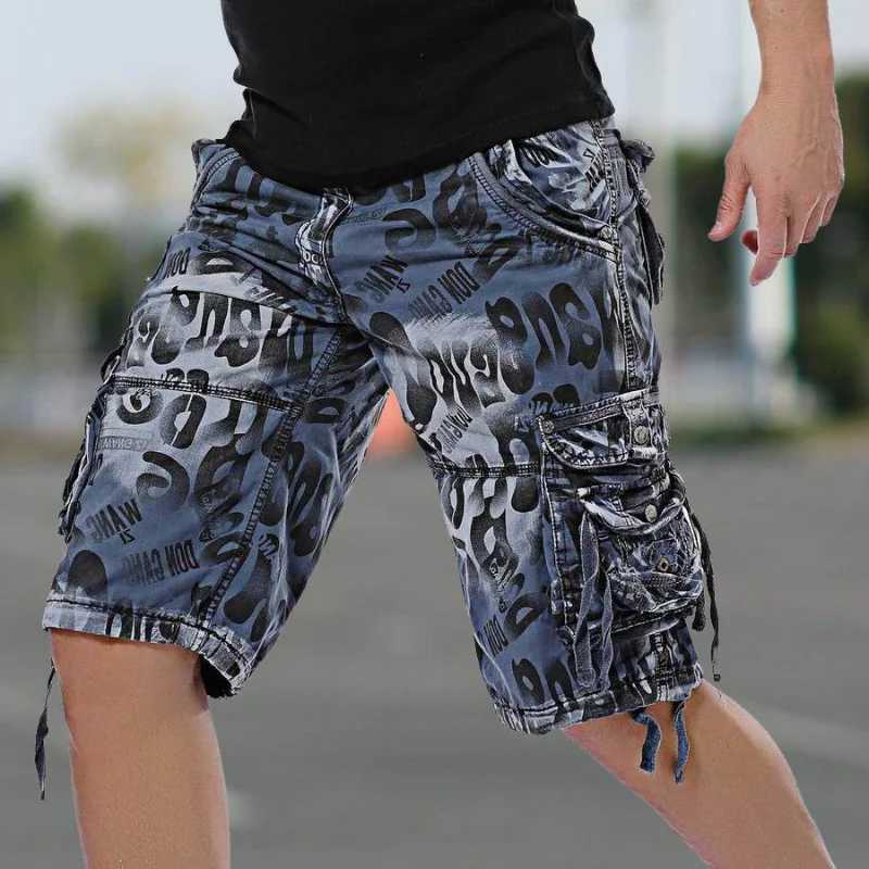 COLDKER Cargo Shorts for Men Multiple Pockets Hiking Mens Cargo Shorts Camo Male Bermuda Short Pants Daily Wear W250705