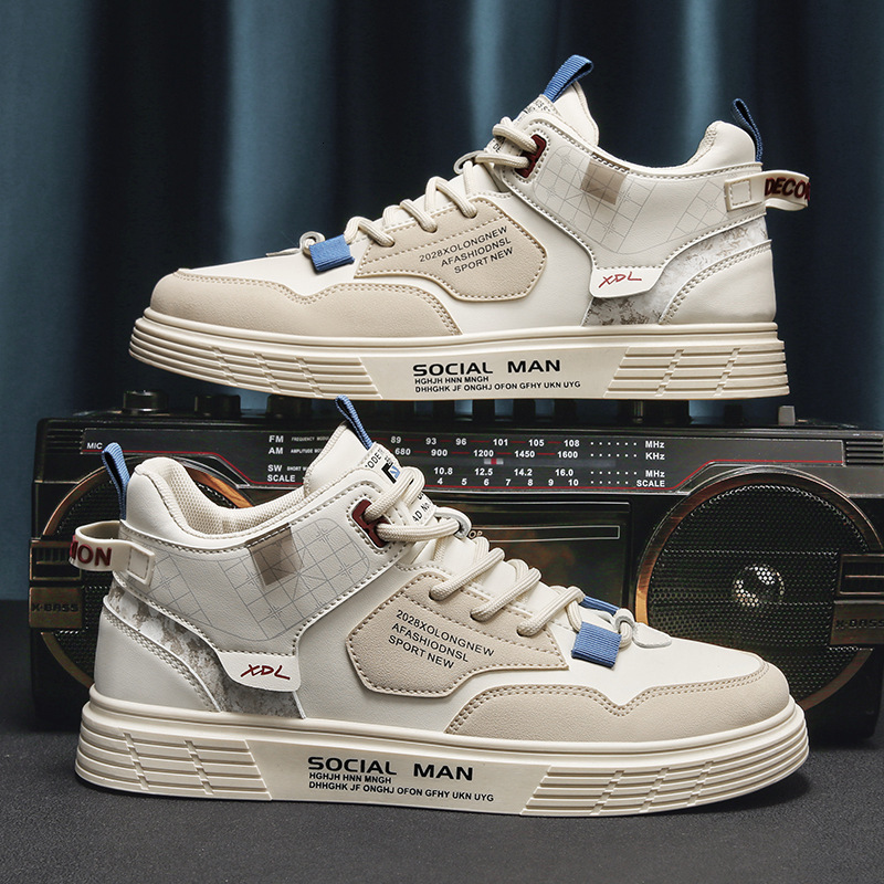 2025 Spring High-Top Casual Versatile Men's Soft Sole Sports Sneakers Trendy Shoes