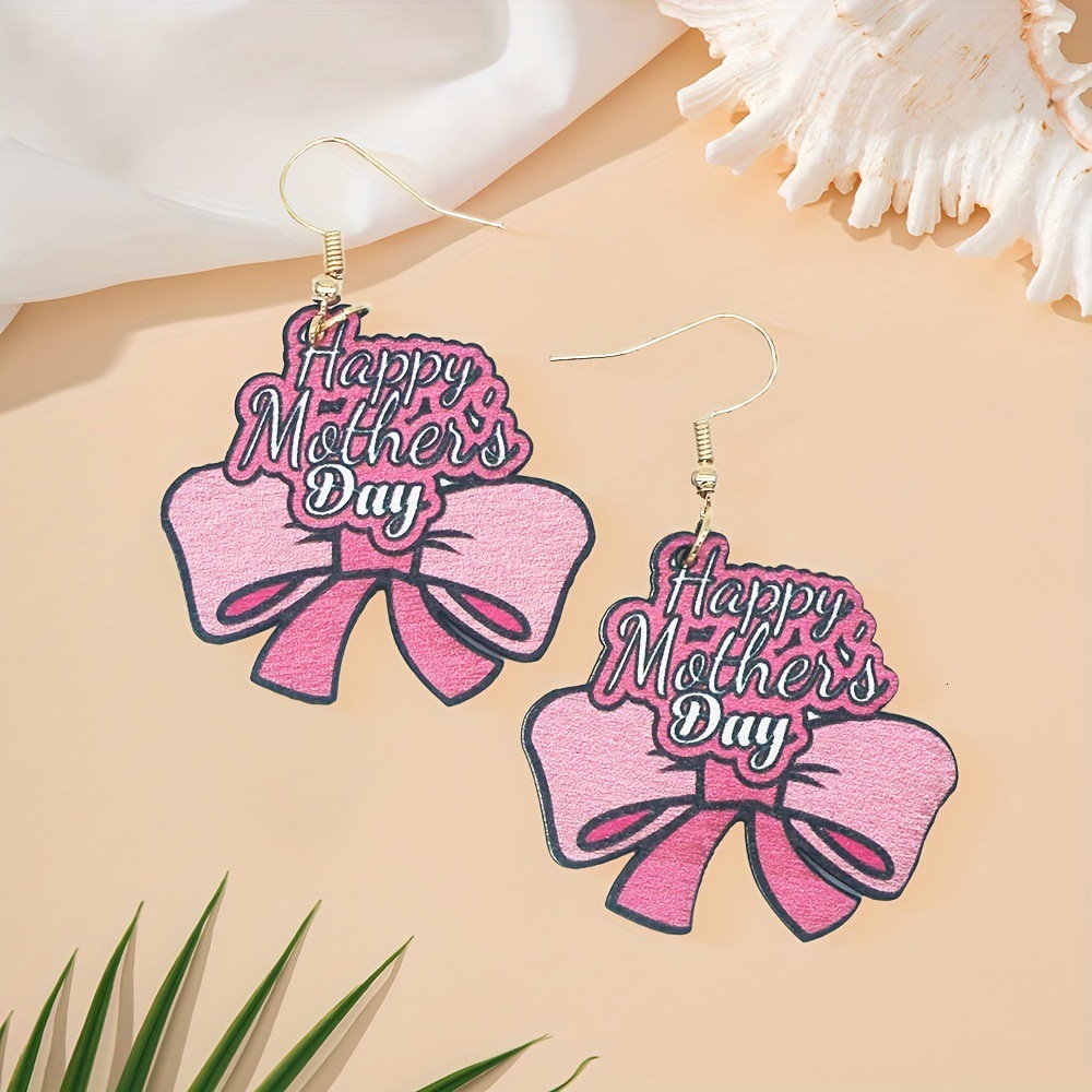 A Pair Of Pink Butterfly Mother's Day Fashion Personality Women's Earrings Ear Studs Celebration Gift