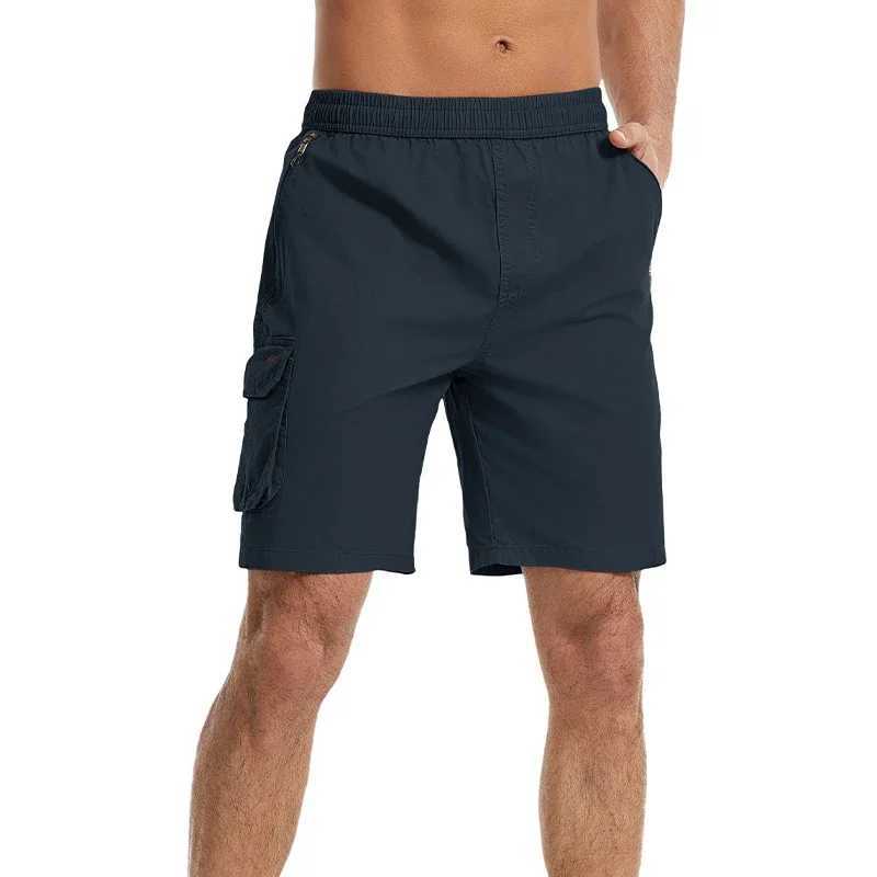 6XL Cargo Shorts Men Sports Multi Pocket Shorts Cotton Summer Casual Short Pants Plus Size Fashion Solid Drawstring Shorts W250705