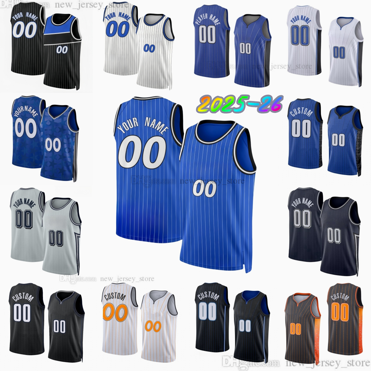 Custom 2025-26 New 5 Banchero Basketball Jersey Printed 22 Wagner 3 Bane 4 Suggs 34 Carter Jr. 0 Black 11 Richardson 13 Howard 23 Da Silva 10 Joseph 1 Isaac Jerseys Shorts