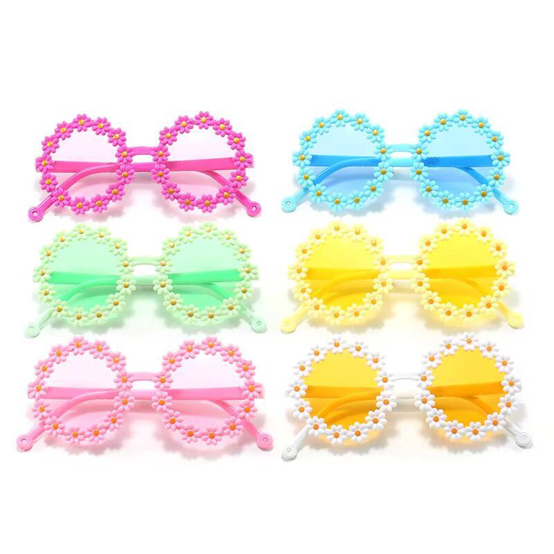 Kids Daisy Flower Sunglasses Colorful Beach Shades for Girls Boys Outdoor Photography Fashion Accessories with Floral Decor ddmythur Z260305