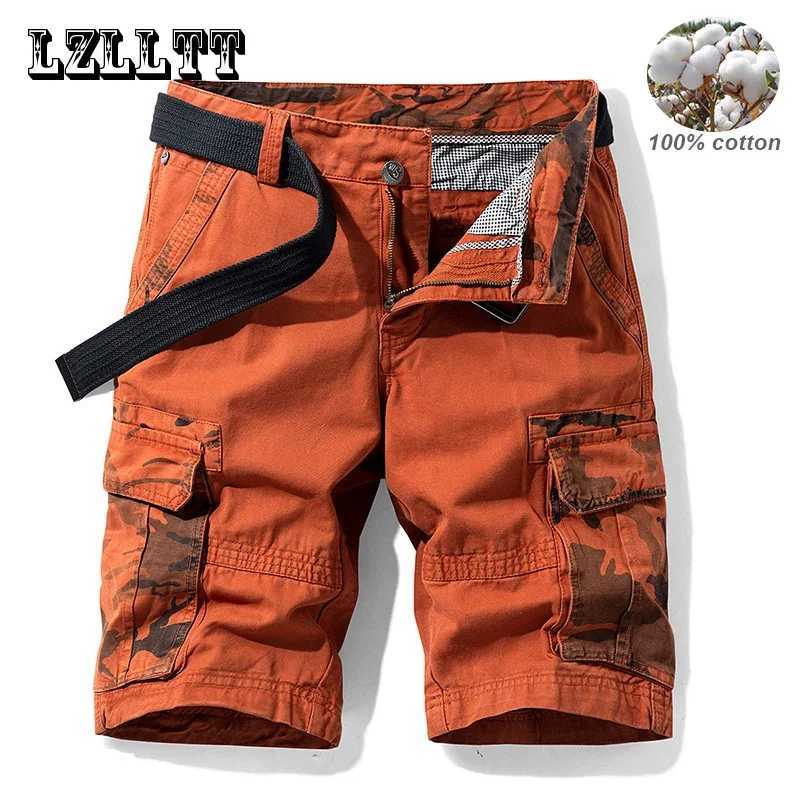 Summer Men Cargo Camouflage Shorts Mens Cotton Beach Multi Pocket Shorts Man Spring Casual Joggers Shorts Male Dropshipping W250705