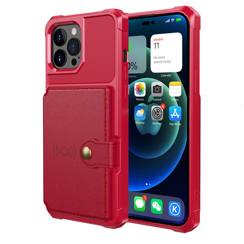 Suitable for New iPhone 14 Pro Car Mount Magnetic Card Holder Phone Case IP14 Plus Shockproof Protective Cover ddmythur