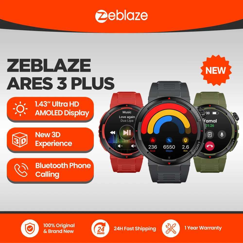 New Zeblaze Ares 3 Plus 1.43 HD AMOLED Display Voice Calling Smartwatch New 3D Interactive Health Fitness Tracking Smart Watch XJ250705