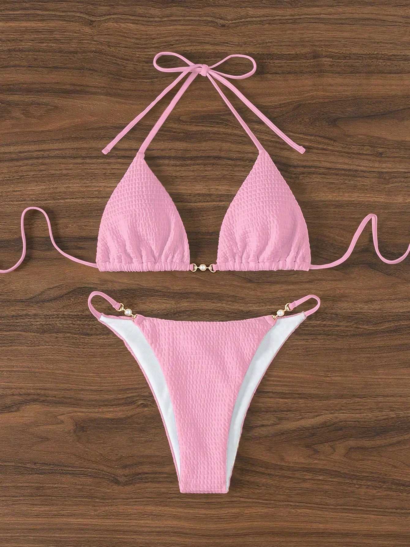 Swimsuit for women conservative split bikini seaside spa vacation photo swimsuit XJ250624