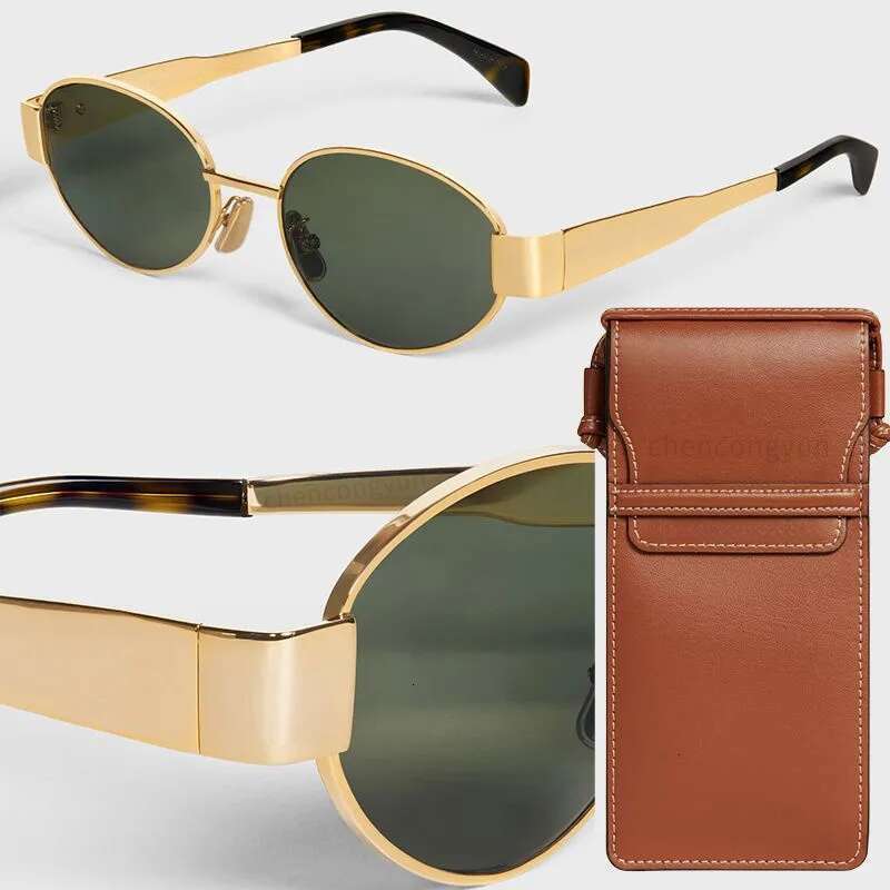 Sunglasses For Women Oval Frame Designer Sunglasses Luxury Fashion Retro Small Round Metal Frame Anti UV Sunglasses Mens Ladies Beach Driving Glasses With Box