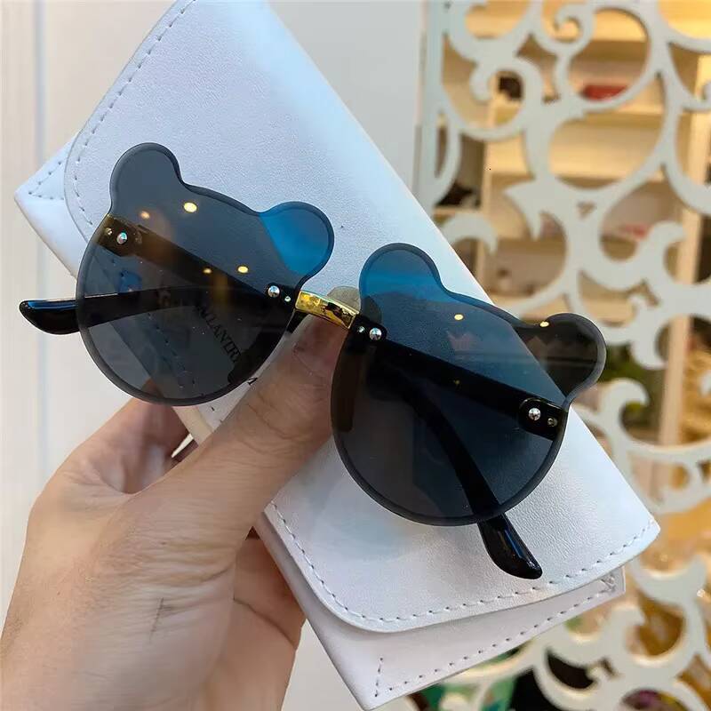 Kids Sun Bear Shape Children Glasses Trendy Girls Eyeglasses Shades Driver Anti-Glare Boys Cartoon Sunglasses ddmythur Z260305