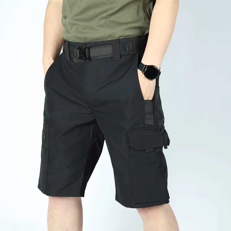Military Green Outdoor Work Pants Mens Camouflage Solid Color Training Shorts Summer Multi-Mouth Bag Military Style Shorts W250705