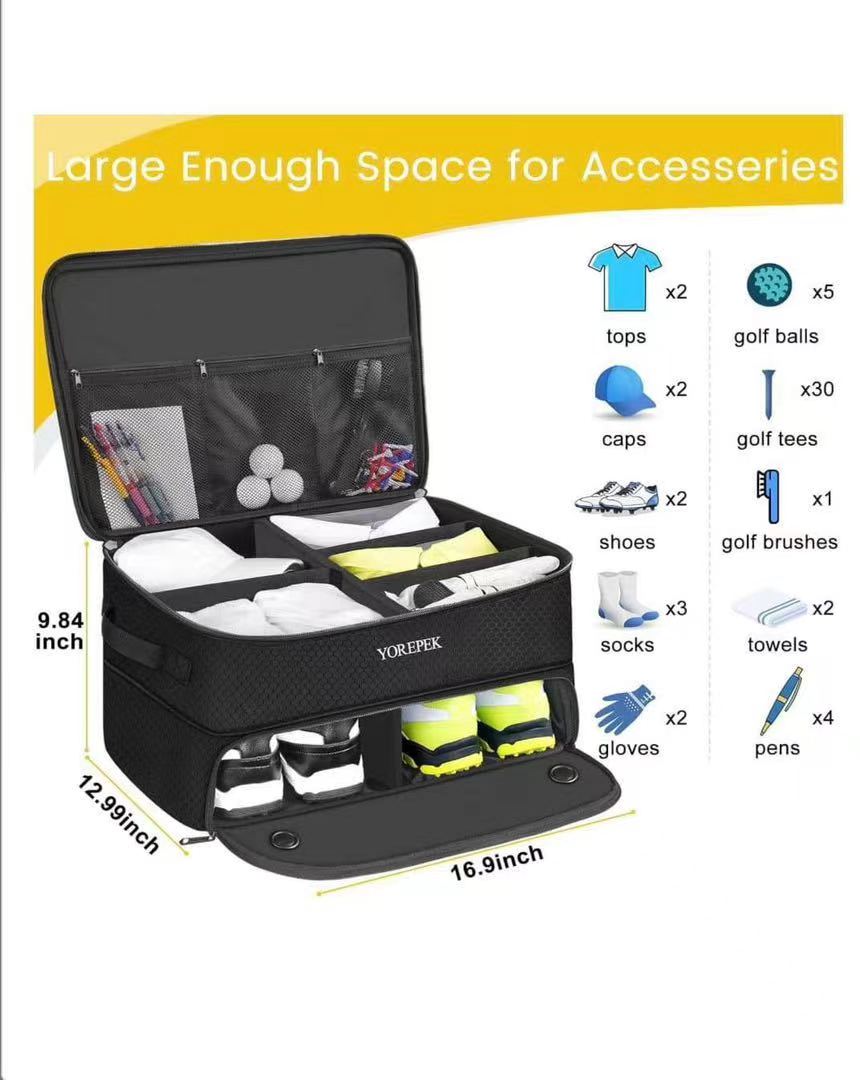 vehicle compatible car boot golf bag with storage pockets portable accessory organizer