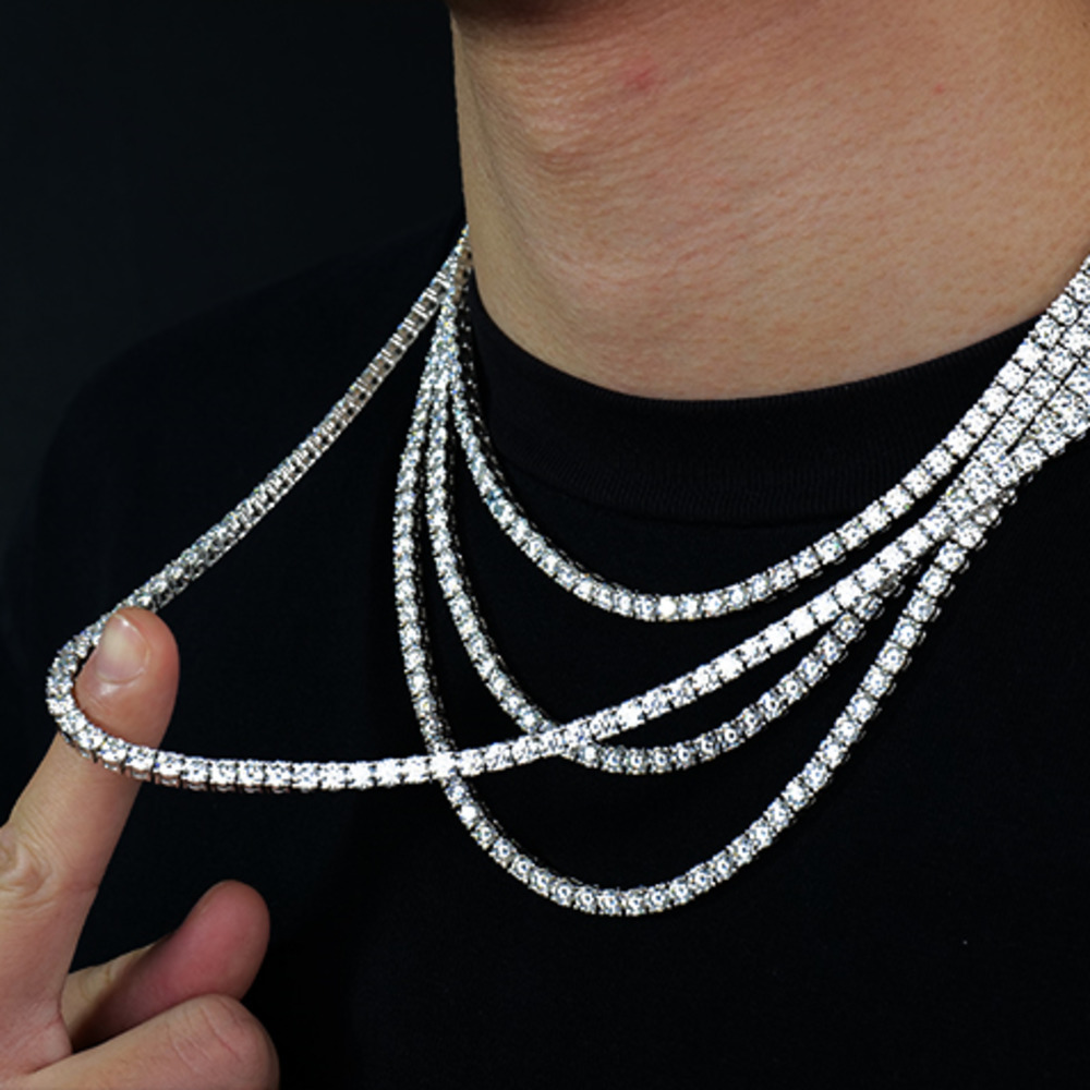 Designer Necklace 4mm Unisex Hip Hop Bling Jewelry Iced Out 925 Sterling Silver GRA VVS Moissanite Tennis Chain High Quality