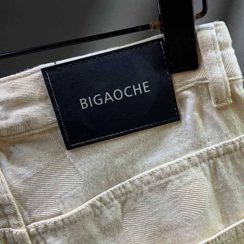 2025 Summer New Denim Shorts for Men Loose Straight Leg Trendy Fashion Mens Clothing Street Casual Five Quarter Pants W250705