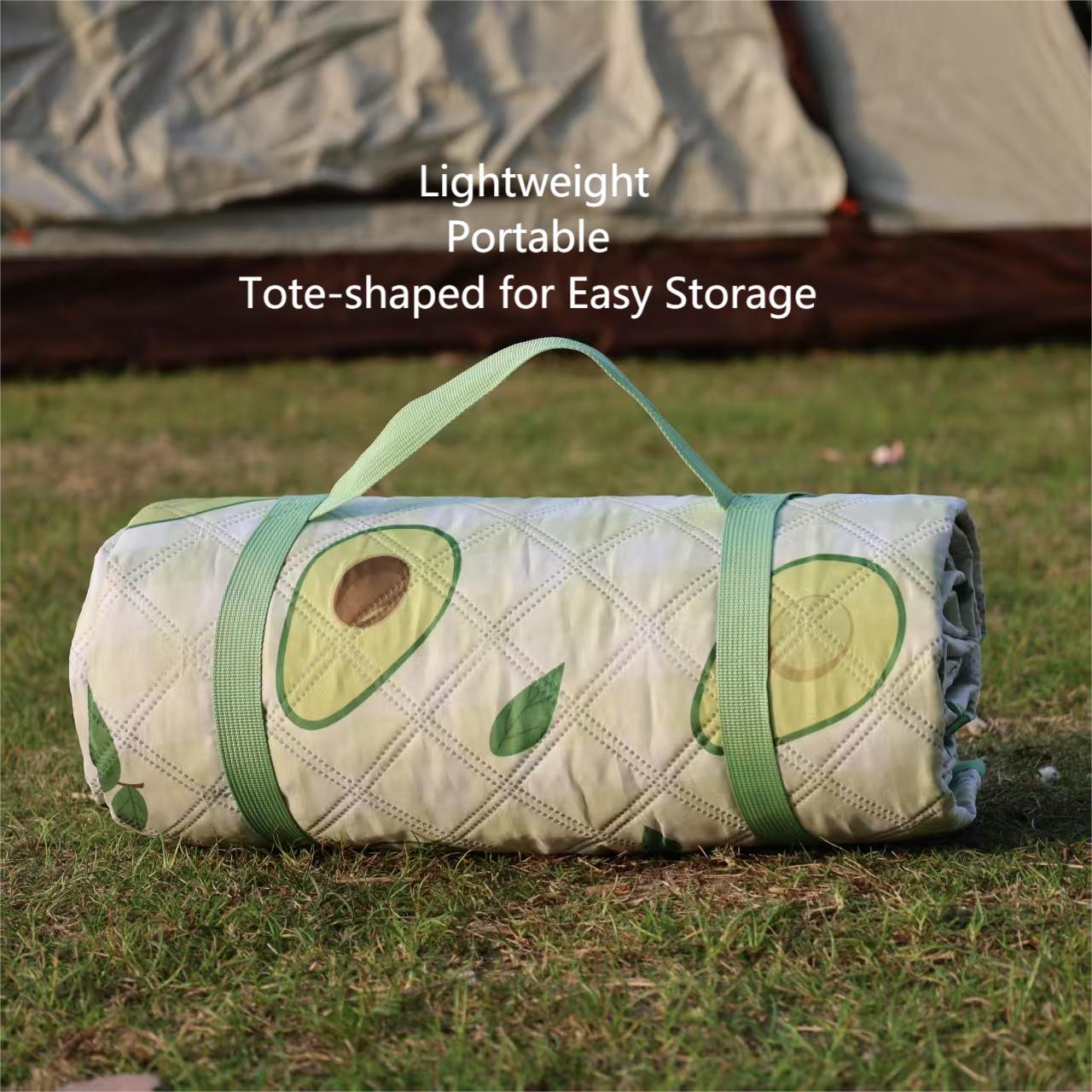 Camping picnic mat outdoor supplies portable thick more durable waterproof oxford cloth fun ground mat Cute little calf