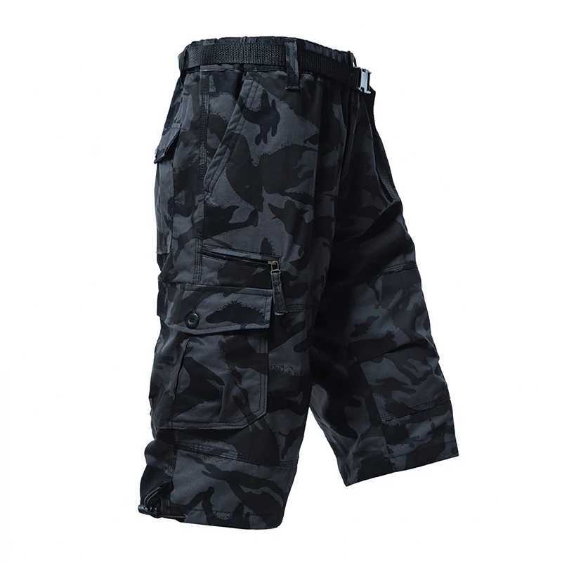 Mens Cargo Shorts Tactical Joggers Quick Dry Casual Relaxed Fit Straight Long Shorts High Quality Streetwear W250705