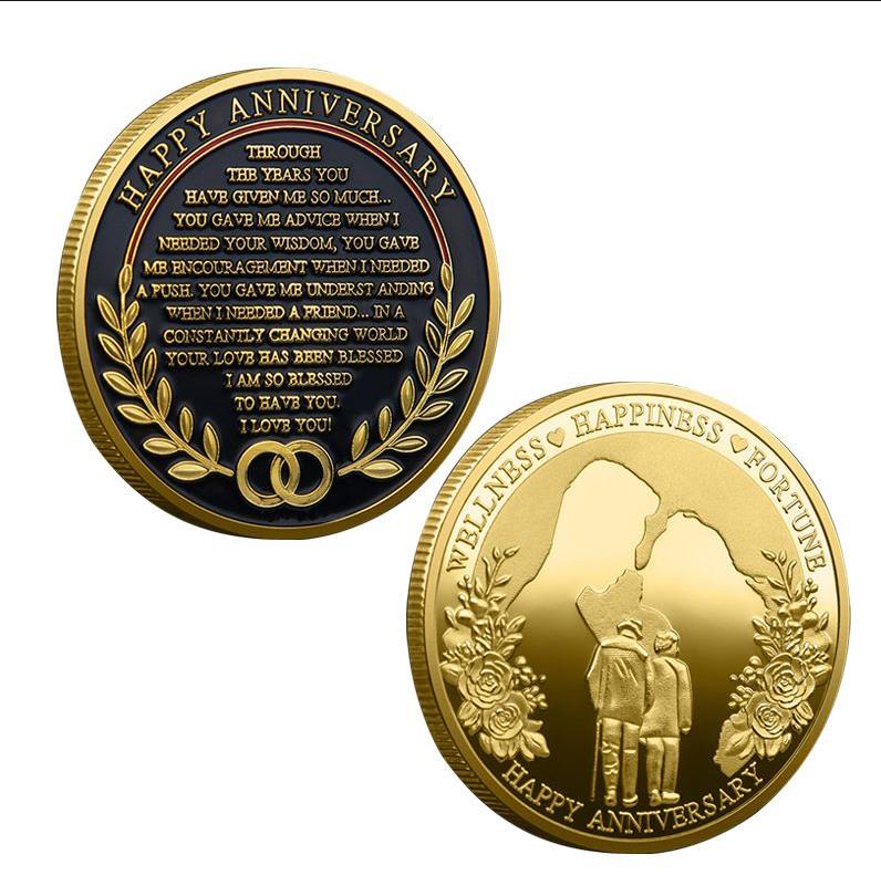 Tourist Area Commemorative Wedding Anniversary Commemorative Coin Couple Spouse Commemorative Coin Happiness Blessing Commemorative Medal Challenge
