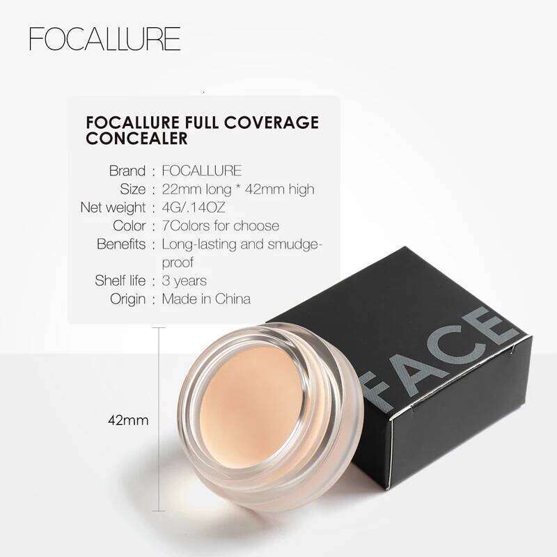 FOCALLURE Makeup Concelaer Full Coverage Waterproof Concealer Cream Oil-control Face Base Foundation Moisturizing Cosmetics X250705
