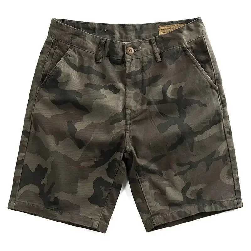 Short Pants for Men with Pockets Camo Mens Cargo Shorts Camouflage Japanese Street Style Elegant Heavy White Streetwear Clothing W250705