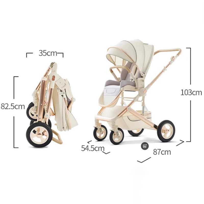 Baby Stroller Can Sit and Lie Down Lightweight Folding High Landscape Four-wheel Swivel Wide Space Baby Newborn Stroller z250705