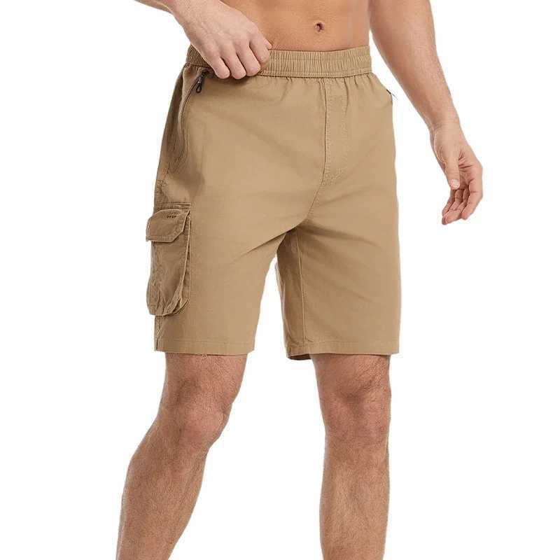 6XL Cargo Shorts Men Sports Multi Pocket Shorts Cotton Summer Casual Short Pants Plus Size Fashion Solid Drawstring Shorts W250705