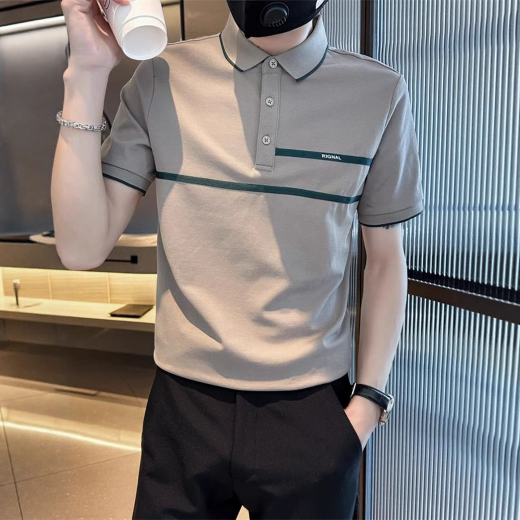 Men's Polo Shirt Trendy Brand Turn-down Collar T-shirt Men's Half Sleeve 2025 New Summer Short Sleeve Shirt Cool Short Designer Short Sleeve