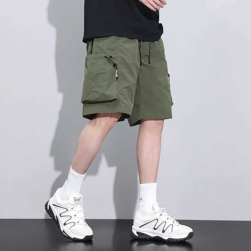 2024 New Summer Thin Cargo Men Loose Shorts Pocket Baggy Shorts Male Trendy Streetwear Hip Hop Korean Popular Y2k Clothing W250705