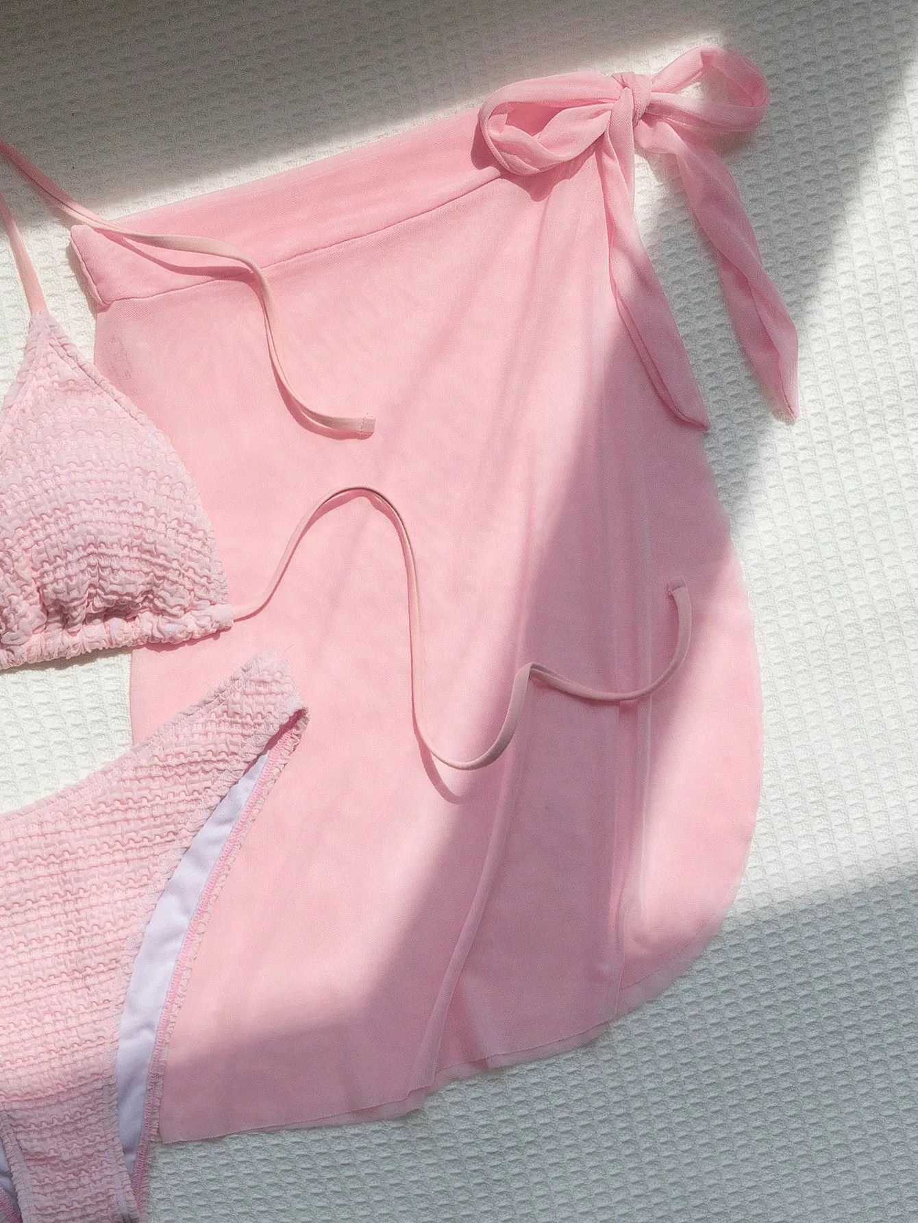 Summer cute camisole neck-hanging bikini youthful beachside surfing female swimmer XJ250624