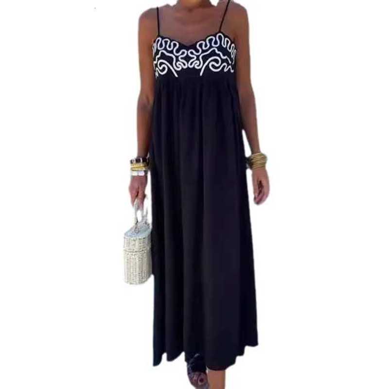 Fashion Evening Dress summer new suspender embroidered dress sleeveless backless long skirt comfortable and casual