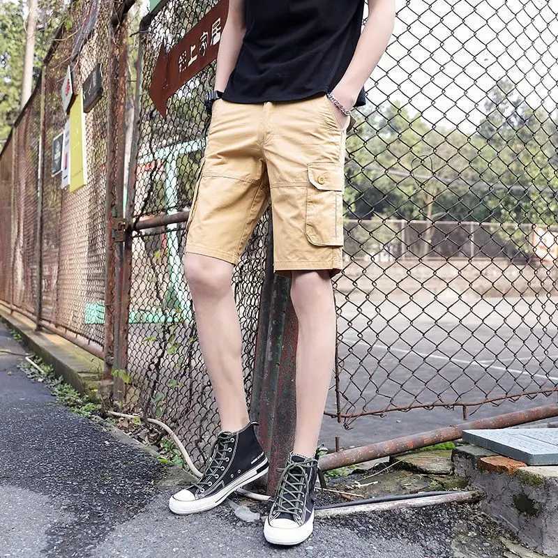 Male Bermuda Short Pants Luxury Heavy White New In Mens Cargo Shorts Elastic Waist Front Pocket Big and Tall Nylon Casual Jorts W250705