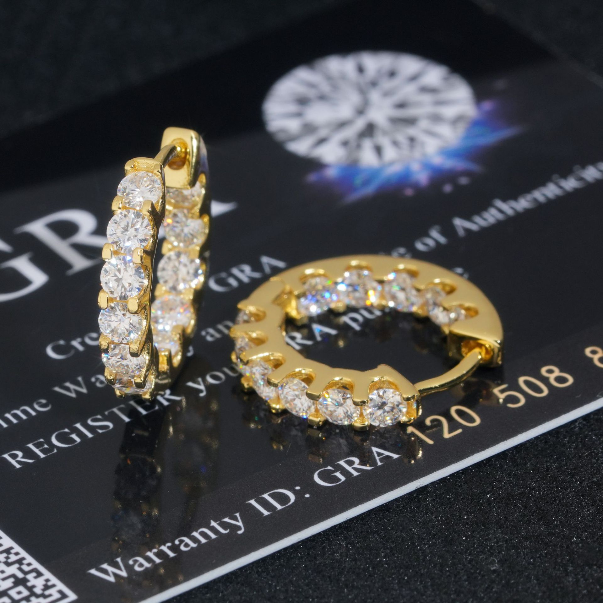 Fashion Women Tennis Earrings Luxury 925 Sterling Silver Jewelry 3MM VVS Moissanite Diamond Hoop Earrings for Engagement