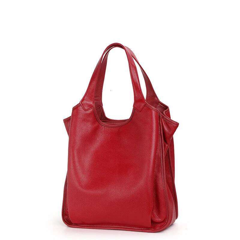 Top Layer Cowhide Large Capacity Shoulder Spring And Summer New Fashionable Soft Leather Tote Bag, Women's Bag 2025/06/09 250705