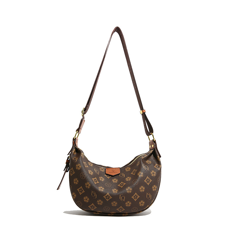 New Elegant High Beauty Large Capacity Dumpling Bun for Women Fashionable and Versatile Printed Single Shoulder Crossbody Bag