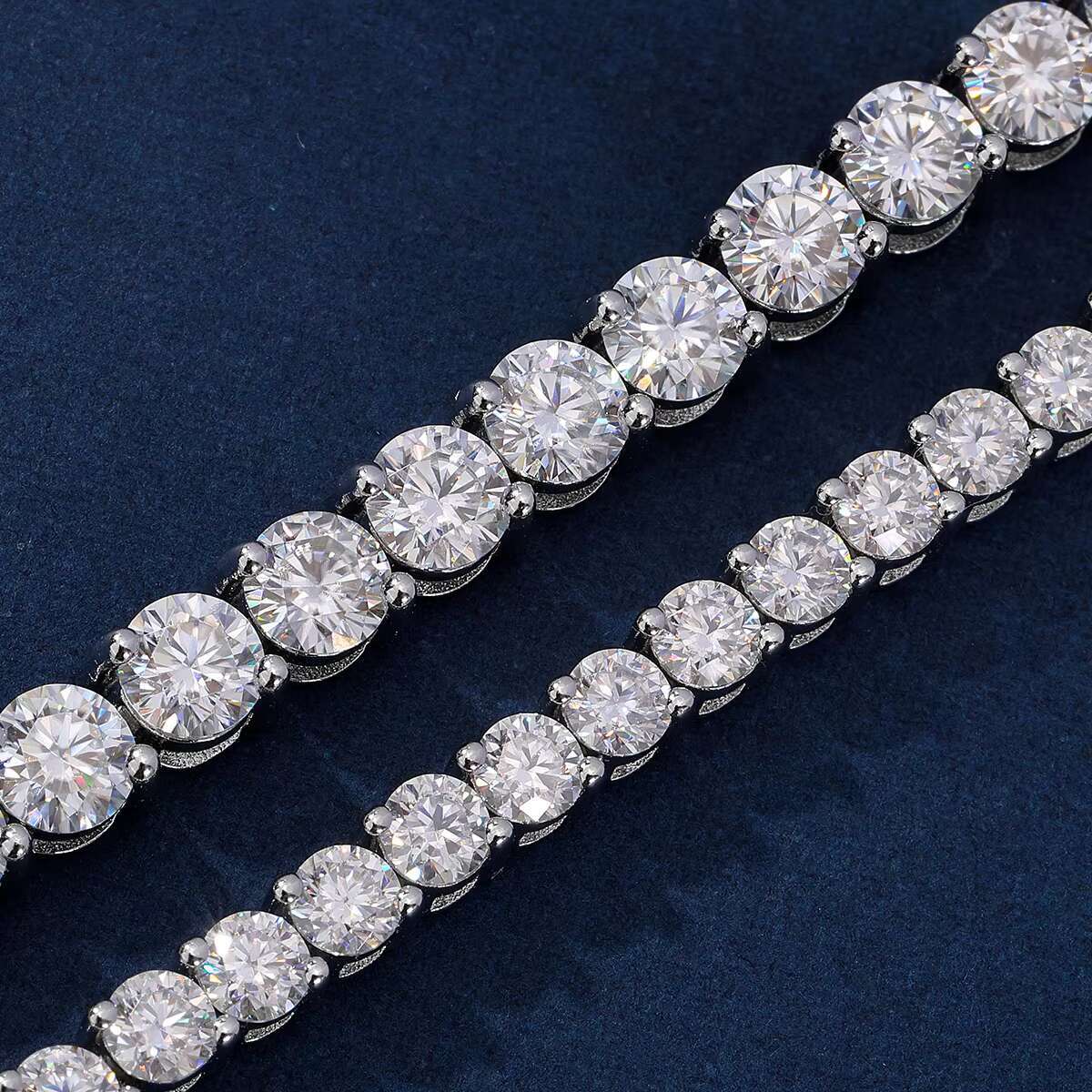 Hip Hop 3mm 4mm Moissanite 925 Sterling Silver Vvs Moissanite Diamond Tennis Chain GRA Certified Unisex Bracelet