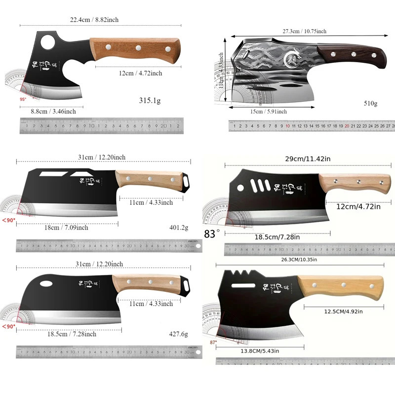 High Carbon Steel Manual Forging Knife Household Slicing and Meat Cutting Knife Chef Specific Axe Bone Chopping Knife 250703
