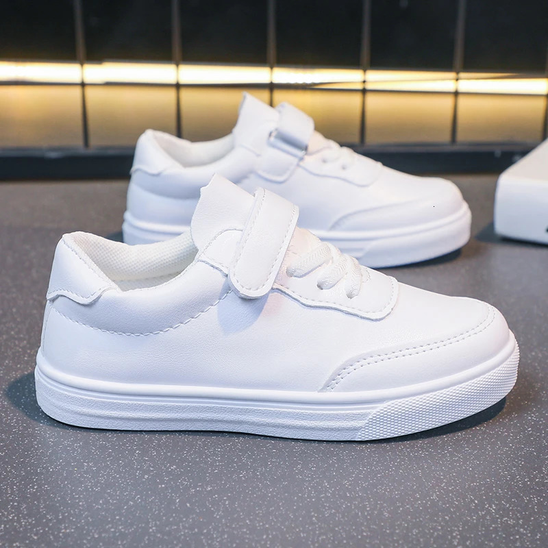 Children Casual White Pu Leather Plain n School Kids Sneakers Unisex All-match 26-36 Four Seasons Boys Girls Shoes 250704 XJ260303