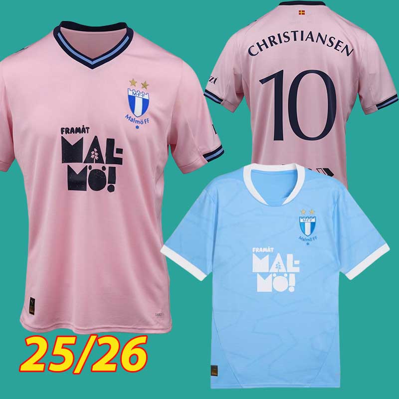 2025 2026 Malmo FF CHRISTIANSEN BUSANELLO Soccer Jerseys 25 26 Third Pink ROSLER KARLSSON ROSENGREN BOLIN Football ShirtS Uniforms