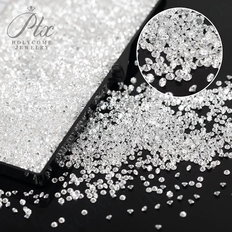 0.8mm-3mm Small Size Round Brilliant Cut Synthetic Moissanite Stones Loose Gemstone White 1mm 1.5mm 2mm D VVS Melee Moissanite Diamond for Jewelry Mak