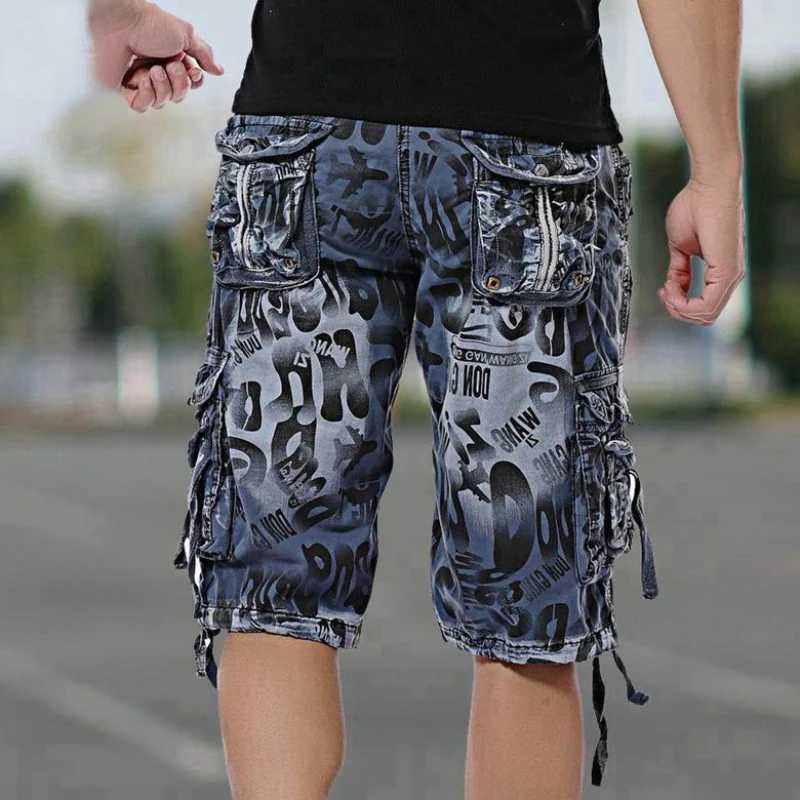 COLDKER Cargo Shorts for Men Multiple Pockets Hiking Mens Cargo Shorts Camo Male Bermuda Short Pants Daily Wear W250705