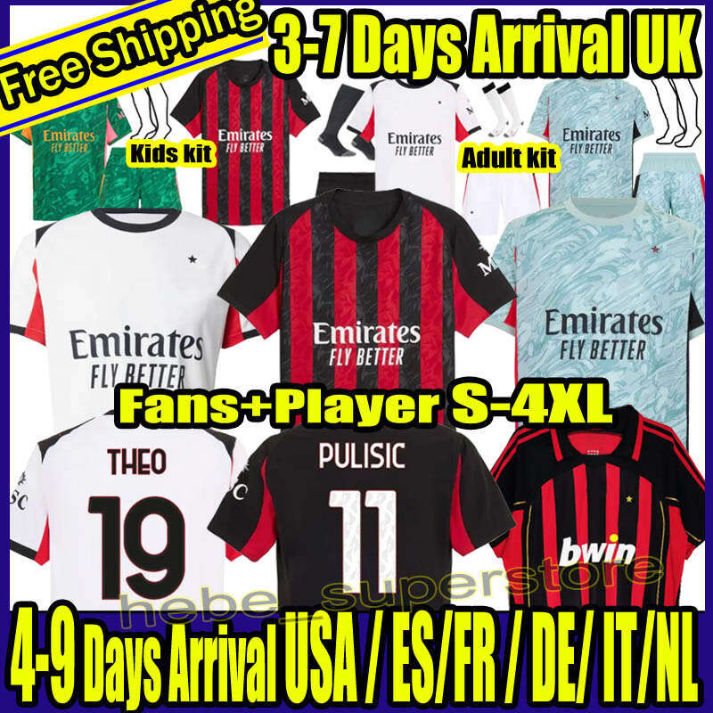 S-4XL 25 26 Black white Milan Jerseys 2025 2026 home away THEO PULISIC TOMORI RAFA LEAO Football shirts ac uniform fans 125th BONDO JOAO FELIX GIMENEZ fourth 999
