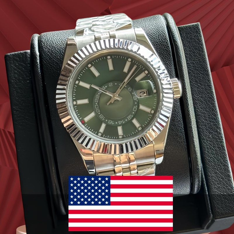 Luxury men's automatic watch design mechanical watch classic 42MM luxury gold watch 904L all stainless steel dial fashionable swimming blue treasure men's watches