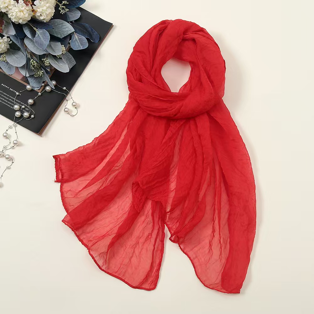 K1246 Cotton and linen large square scarf for women, spring and autumn silk scarf, Korean style, headscarf, versatile scarf, summer sun protection sha