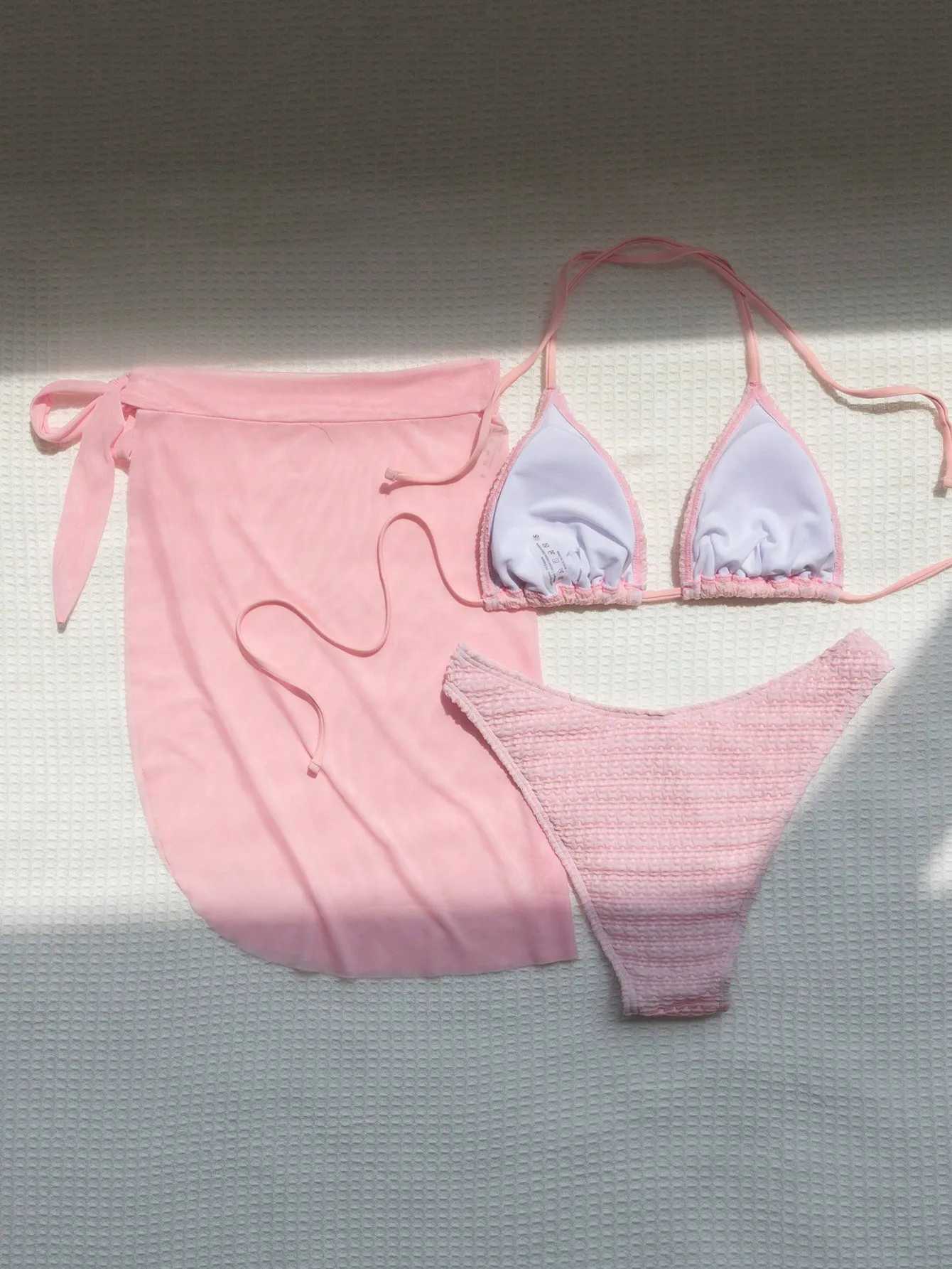 Summer cute camisole neck-hanging bikini youthful beachside surfing female swimmer XJ250624