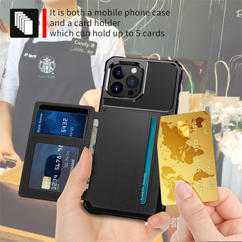 Suitable for New iPhone 14 Pro Car Mount Magnetic Card Holder Phone Case IP14 Plus Shockproof Protective Cover ddmythur