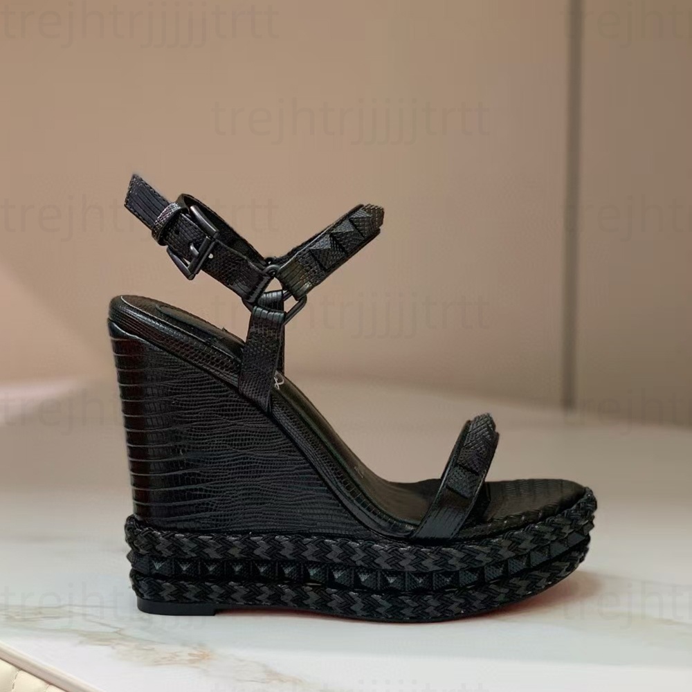Women's Platform Heel Sandals Wedge pumps Ankle strap Peep Toe Formal Events dress shoes Sexy Girls Party evening Shoes Luxury designer high heels factory footwear